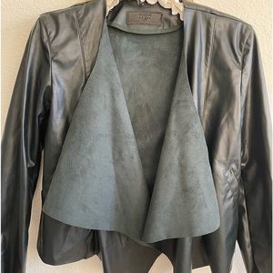 Blank NYC Draped Faux Leather Jacket
